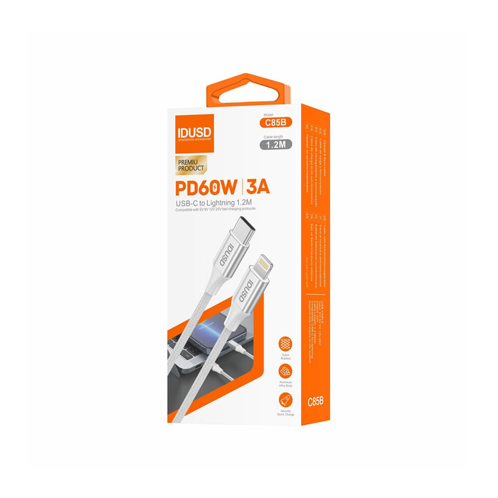 Cable Nylon USB-C a Lightning 1.2M 3A - C85B - Imagen 4