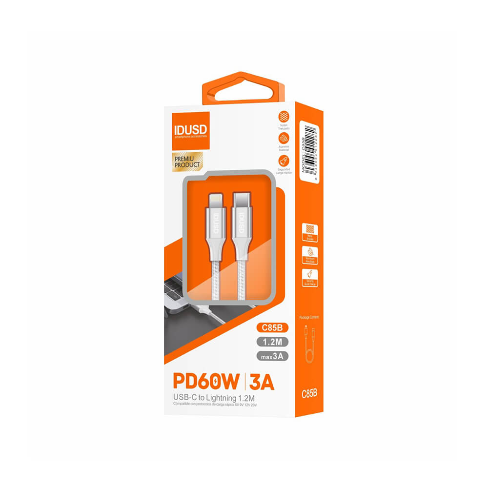 Cable Nylon USB-C a Lightning 1.2M 3A - C85B - Imagen 6