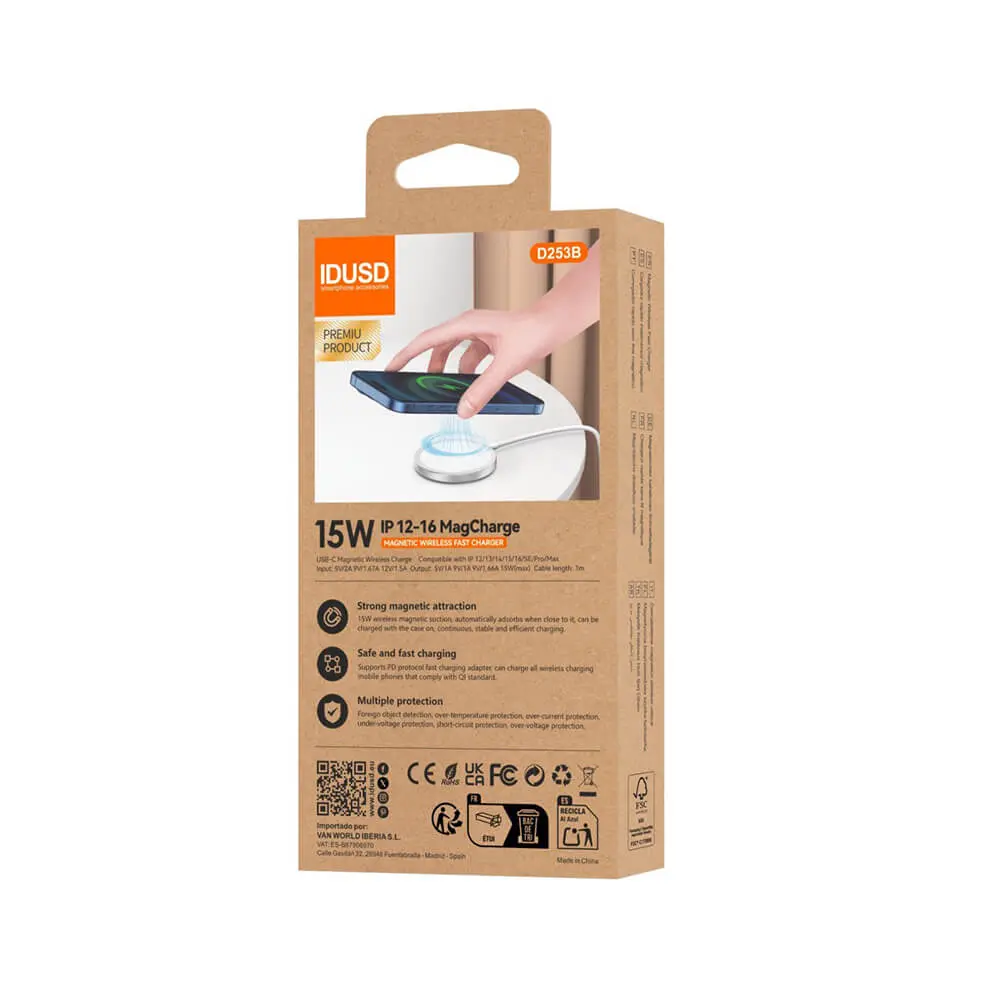 Cargador Inalámbrico Magnético ECO MagCharge 15W – Carga Rápida y Sostenible - Imagen 2