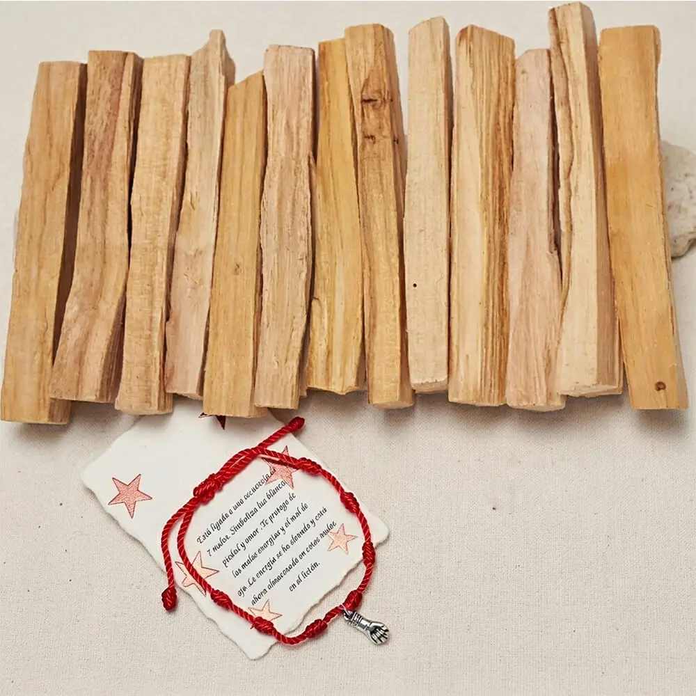 Pack Purificación Energética – Palo Santo Premium de Perú y Pulsera de los 7 Nudos de Hilo Rojo - Imagen 5
