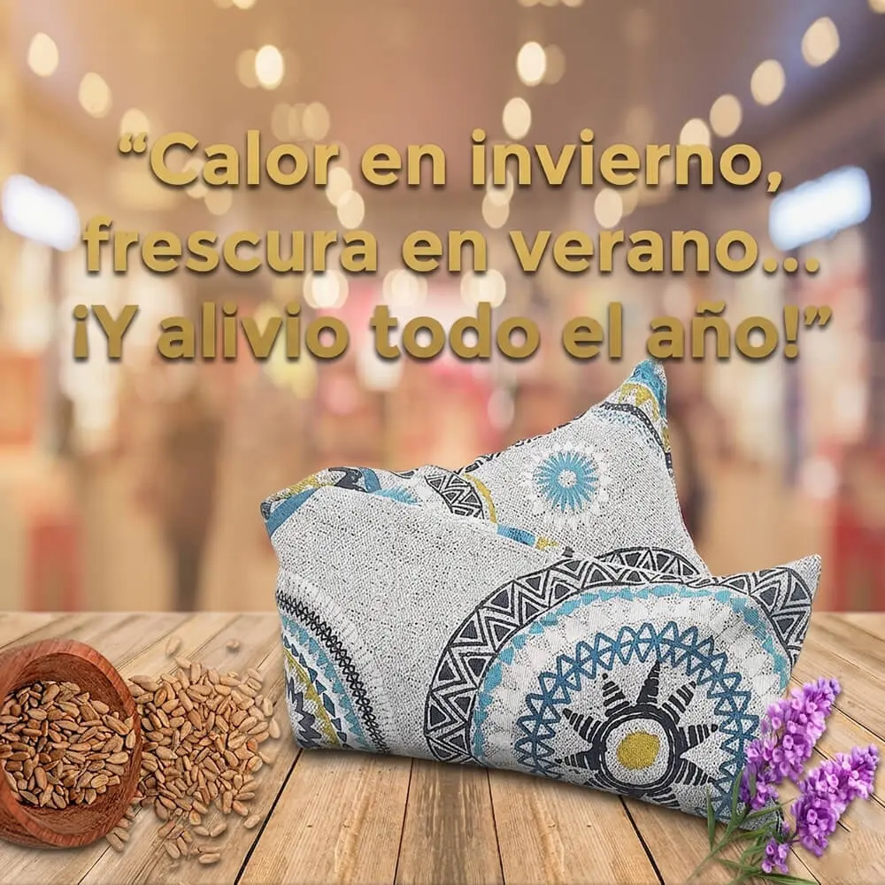 Pack Terapéutico de Bienestar – Saquito Térmico de Semillas (45x10cm) y Aceite Esencial de Lavanda - Imagen 3