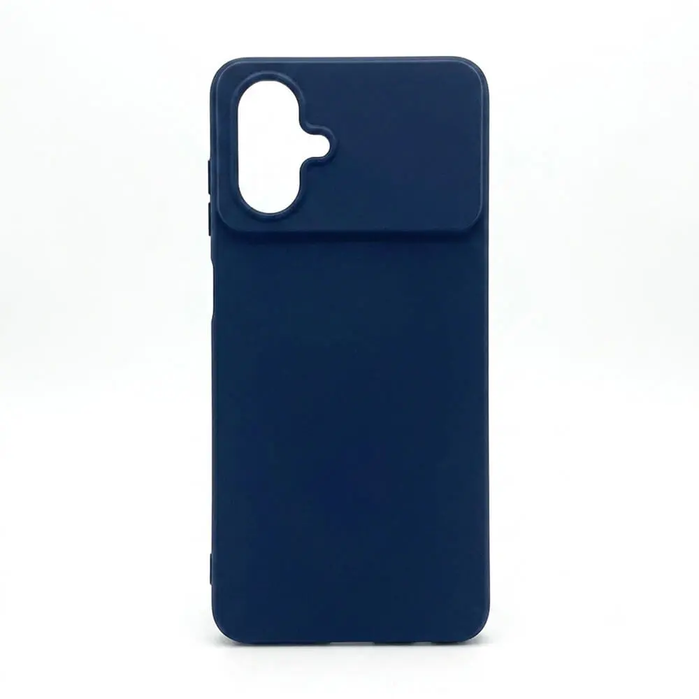Funda protectora de silicona flexible compatible con Samsung S26 Edge de la tienda Mercachip, con visor protector sobreelevado para el módulo de cámaras traseras, mostrada en sus versiones transparente, rosa pastel, azul marino y negro mate.