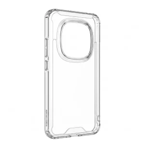 Funda protectora de silicona transparente reforzada en esquinas compatible con Redmi Note 15 Pro sobre fondo blanco de la tienda de tecnología Mercachip.