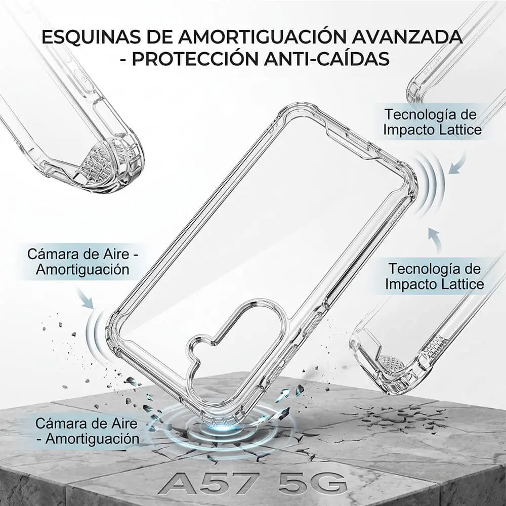 Funda Carcasa Transparente Reforzada Antigolpes Compatible con Samsung Galaxy A57 5G - Imagen 4