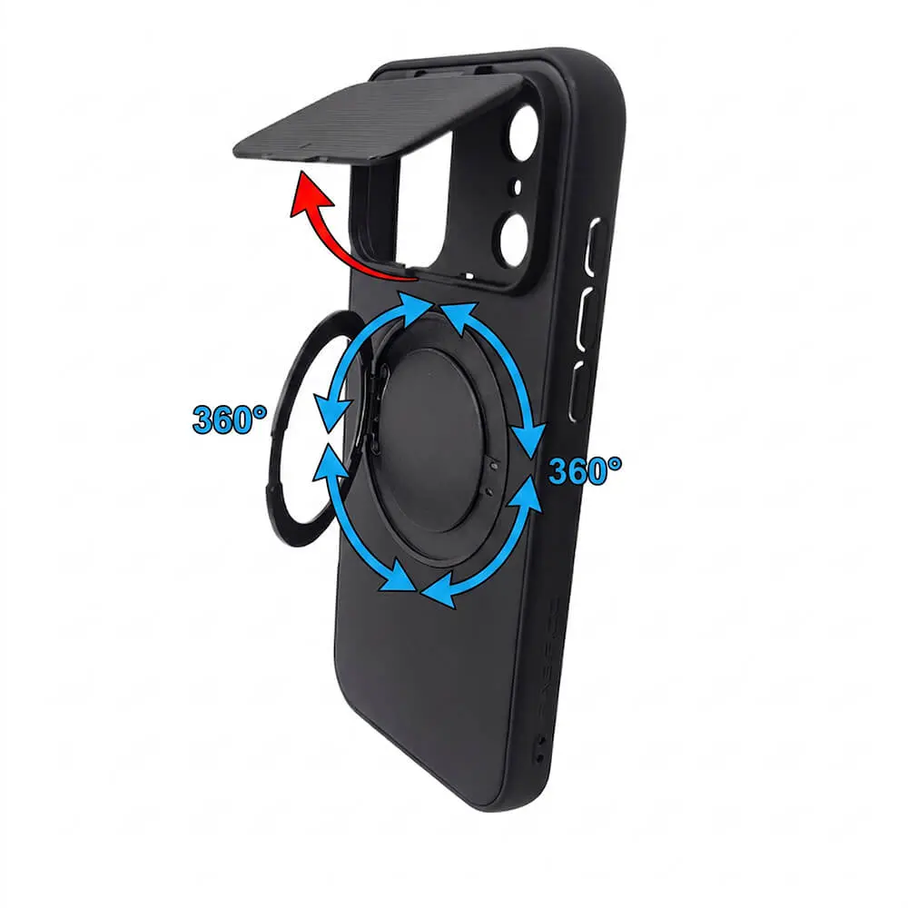Funda Carcasa Robusta con Visera Protectora de Cámara y Anillo Soporte Compatible con iPhone 17 Pro Max - Imagen 4