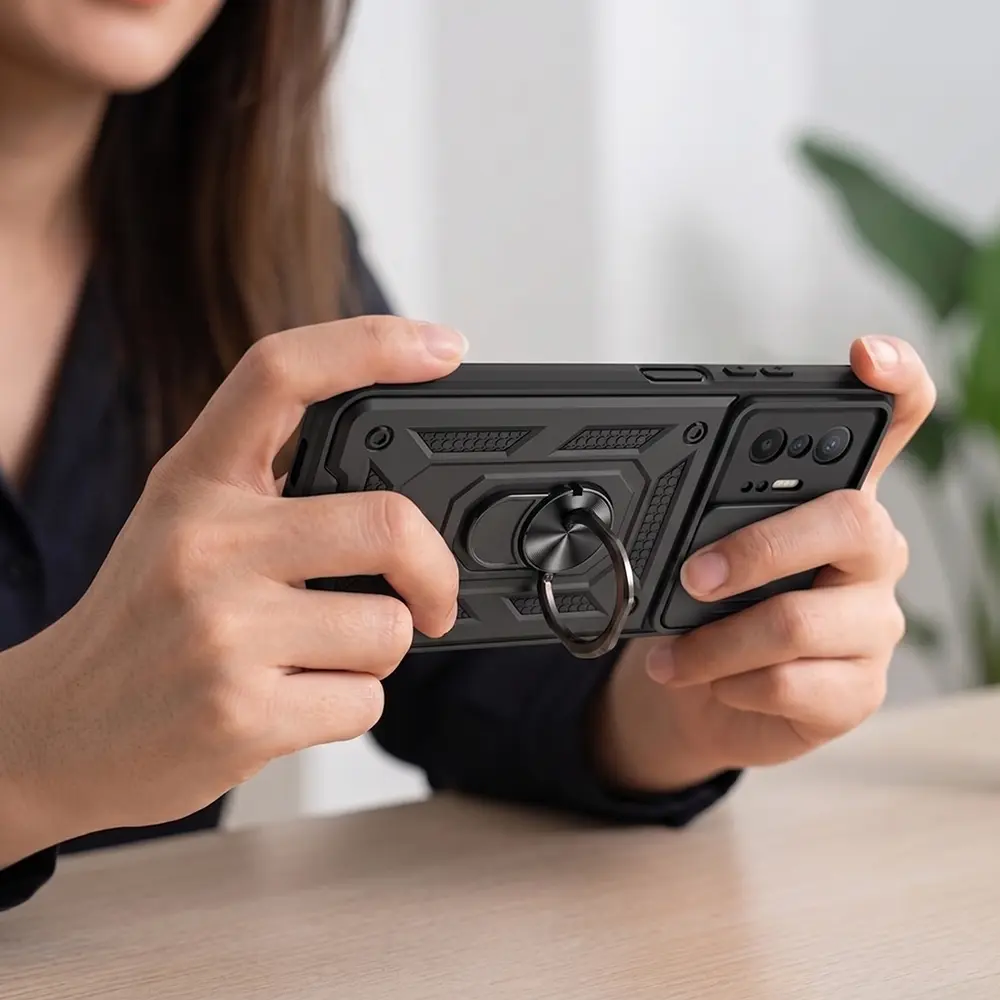 Funda Carcasa Antigolpes con Protector Deslizante de Cámara y Anillo Anillo Soporte Compatible con Xiaomi 11T / 11T Pro - Imagen 5